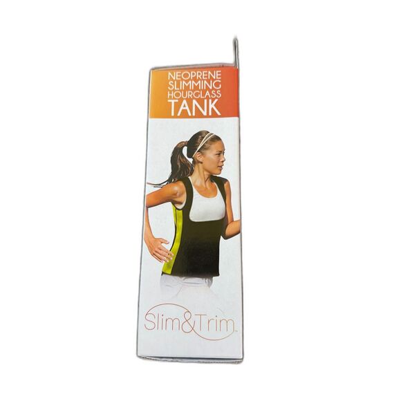 WOMENS NEOPRENE SLIMMING TONING HOURGLASS ANTIBACTERIAL TANK BLACK/LIME SMALL - Picture 4 of 4